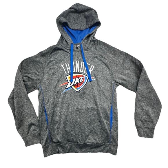 Oklahoma City Thunder Womens Hoodie Size Medium Pullover NBA Gray Blue - Picture 1 of 8